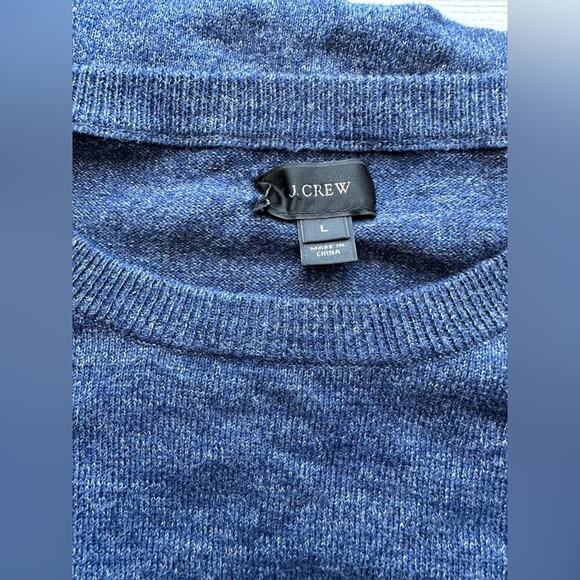 J. Crew 100% Cotton Crew Neck Pullover Sweater Size L Navy - Picture 5 of 7